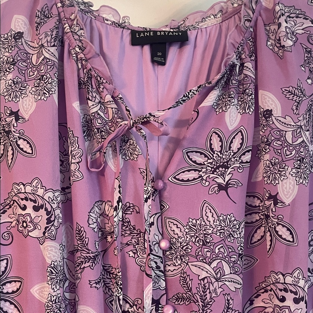 Lane Bryant Lavender Floral Sleeveless Dress - Picture 4 of 7